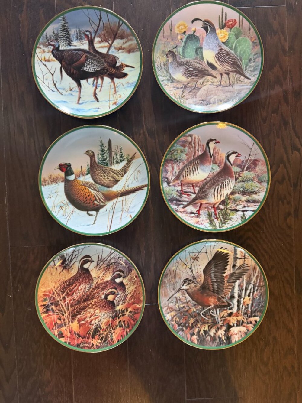 Set 6 collector plates from The Hamilton Collection - North American Game Birds